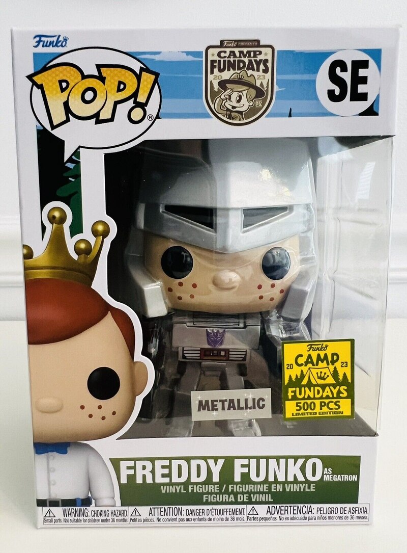 Metallic Megatron Freddy Funko SDCC 2023 Camp Funday Limited